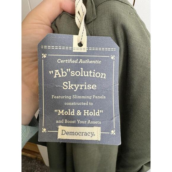 Democracy Pants Womens 14 Ab Solution Skyrise Wide Leg Trouser Earthy Olive - Picture 3 of 8